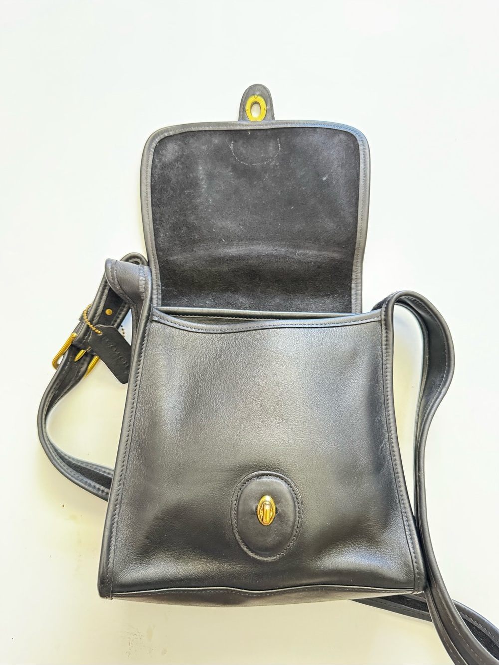 Vintage Coach Black Shelburne Leather Crossbody Bag 9038 - Picture 10 of 11